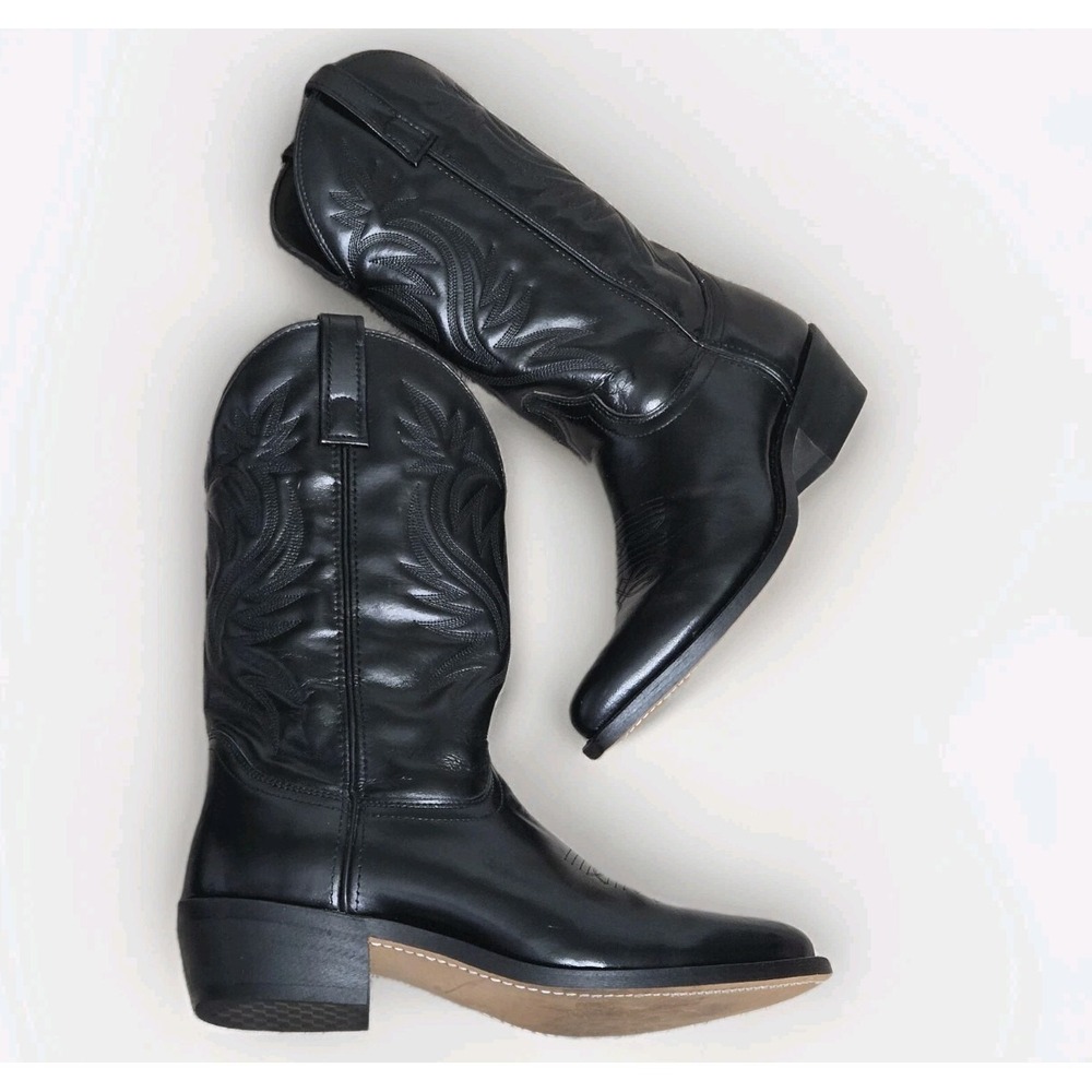 Laredo 4220 Men's Black Western Cowboy Boots Sz 10 D Embroidered Rodeo Holiday
